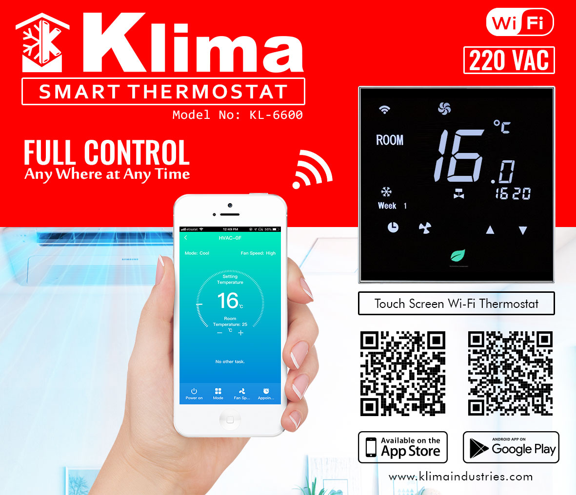 Klima Wi-Fi Thermostat Suppliers in Dubai